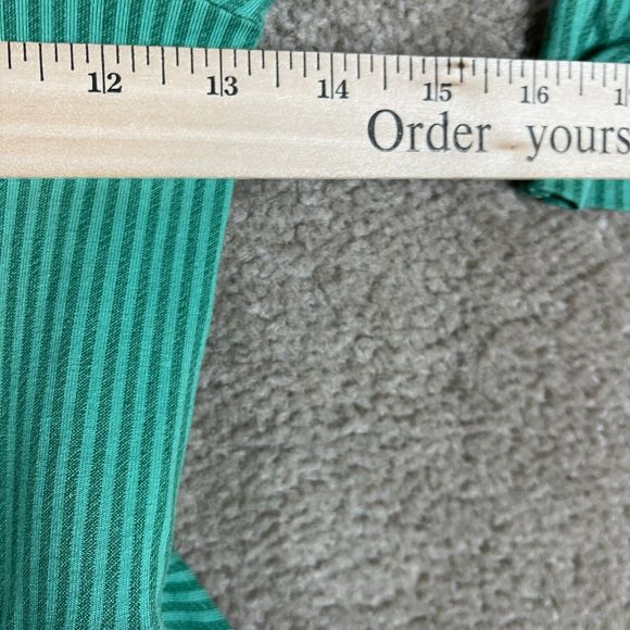 Alice + Ames Ballet Dress Girls Size 8 Green Striped Knit Long Sleeve Scoop Back - Picture 5 of 7